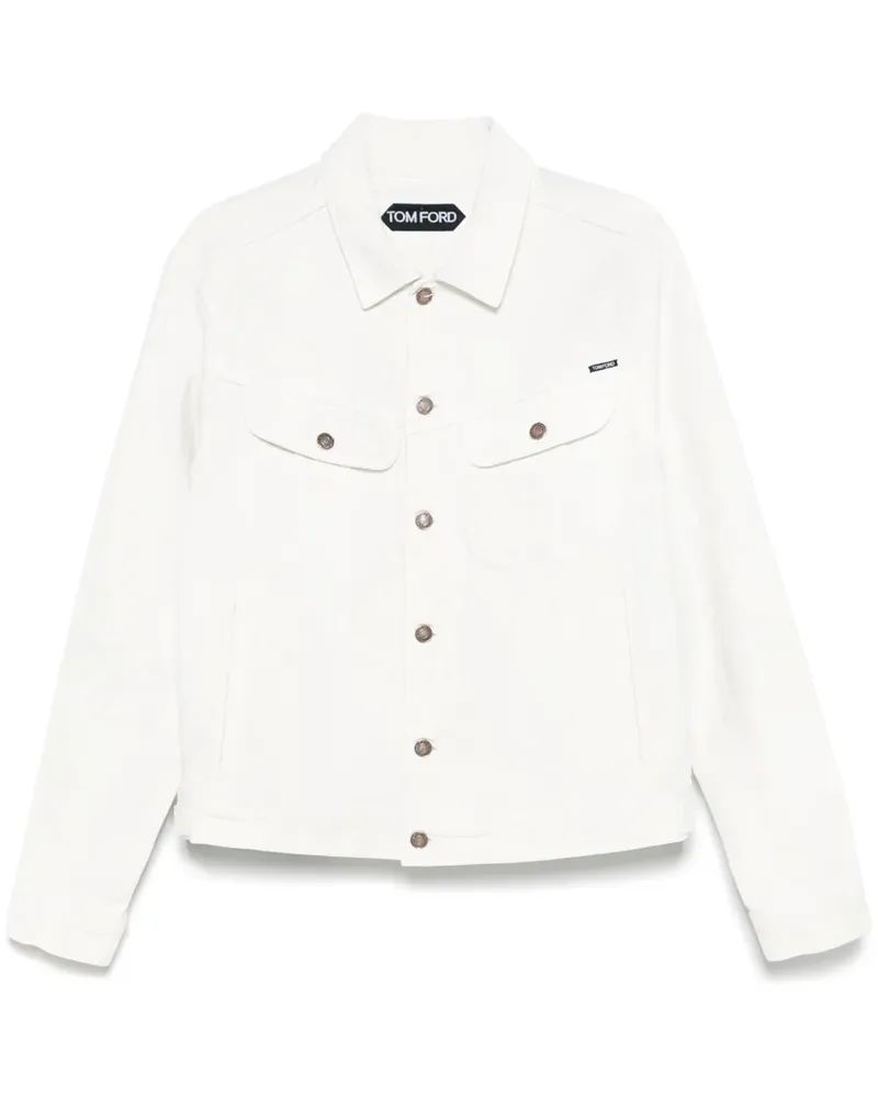 Tom Ford Jeansjacke mit Logo-Patch - Weiß Weiß