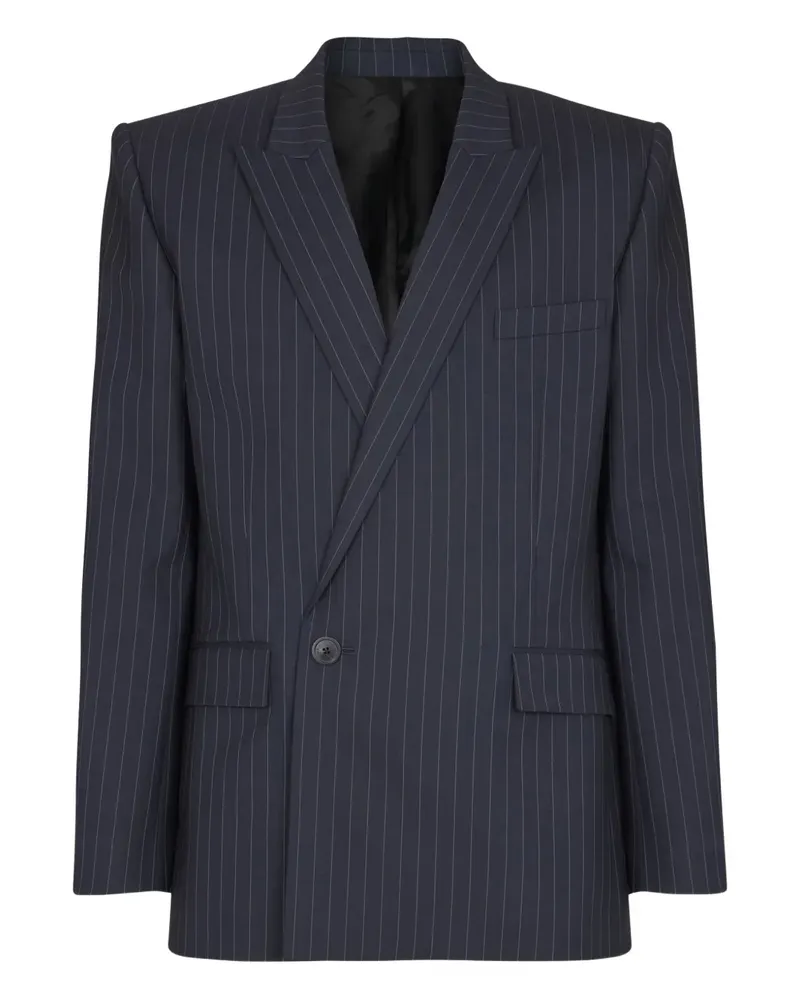 Balmain Doppelreihiges Sakko mit Nadelstreifen - Blau Blau