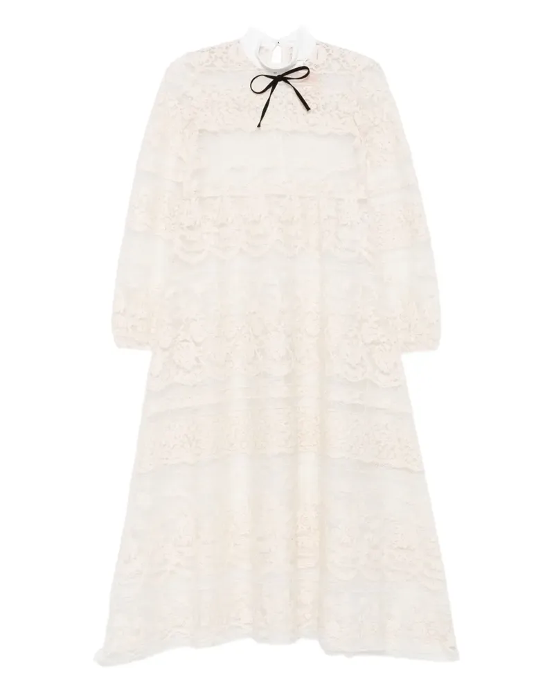 N° 21 Maxikleid mit Spitzenschleife - Nude Nude