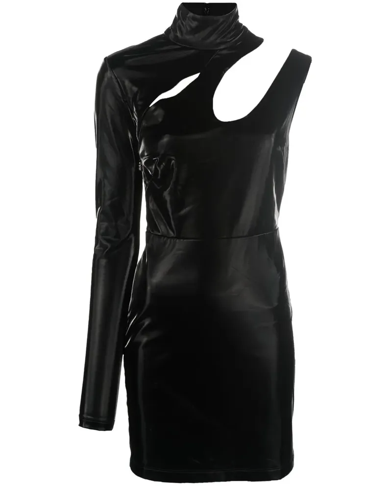 ROTATE Birger Christensen Asymmetrisches Minikleid - Schwarz Schwarz