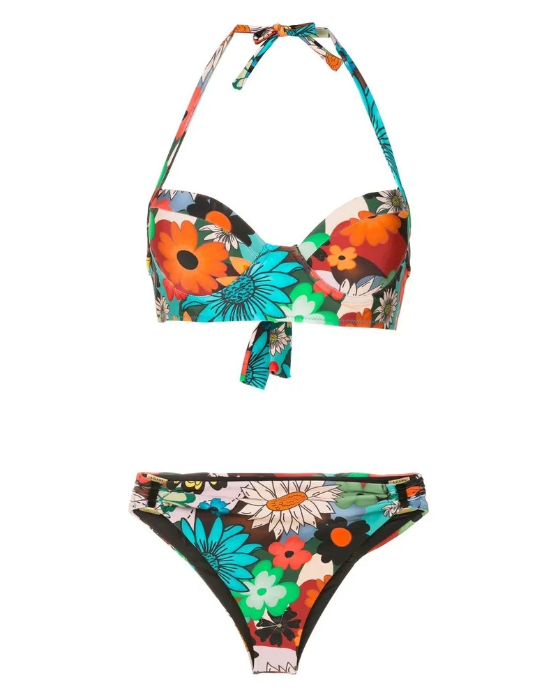 Amir Slama Neckholder-Bikini mit Blumen-Print - Mehrfarbig Mehrfarbig