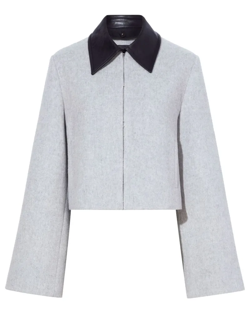 Proenza Schouler Bridget Cropped-Jacke mit Lederkragen - Grau Grau