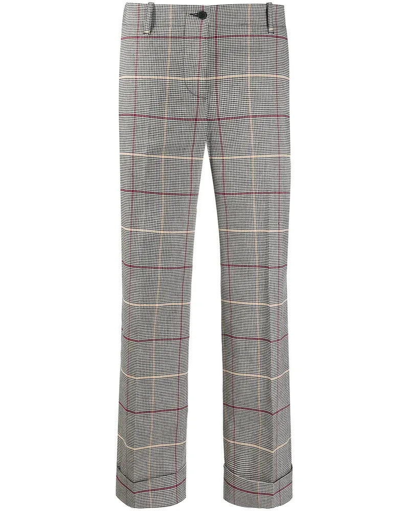 Alberto Biani Cropped-Hose mit Hahnentrittmuster - Schwarz Schwarz