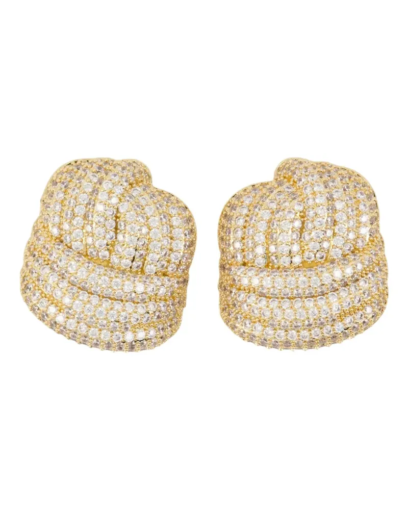 Self-Portrait knot-effect earrings - Gold Gold