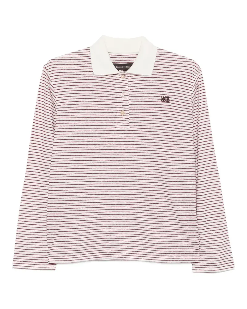 Wales Bonner Gestreiftes Poloshirt - Weiß Weiß