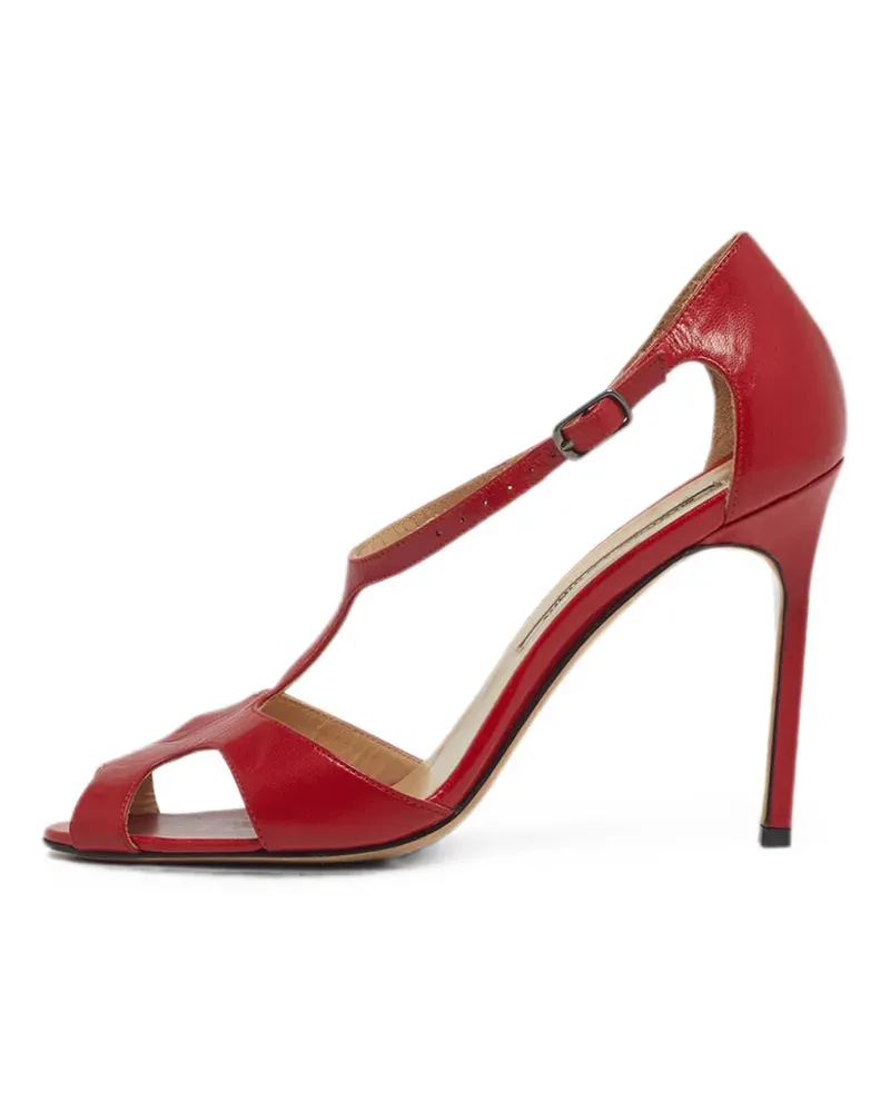 Manolo Blahnik Sandalen mit T-Riemen - Rot Rot