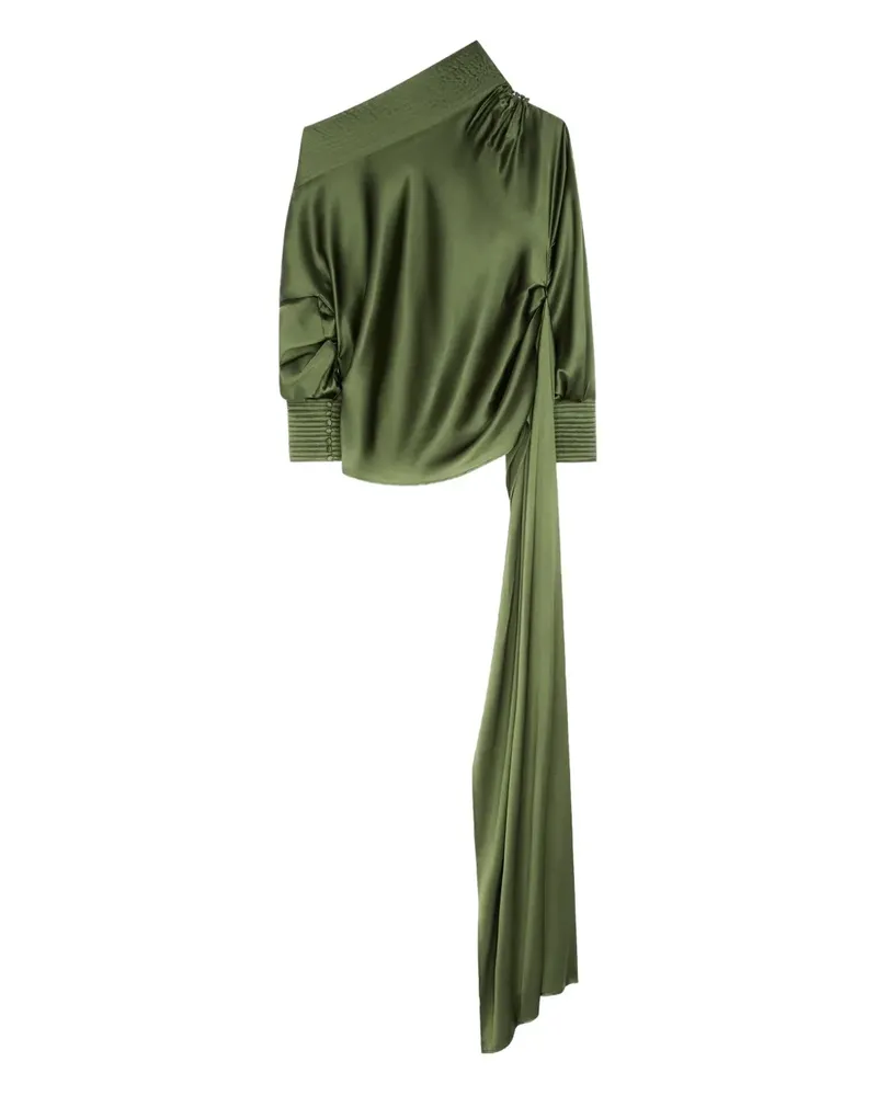 Dries van Noten Drapiertes Satinhemd - Grün Grün