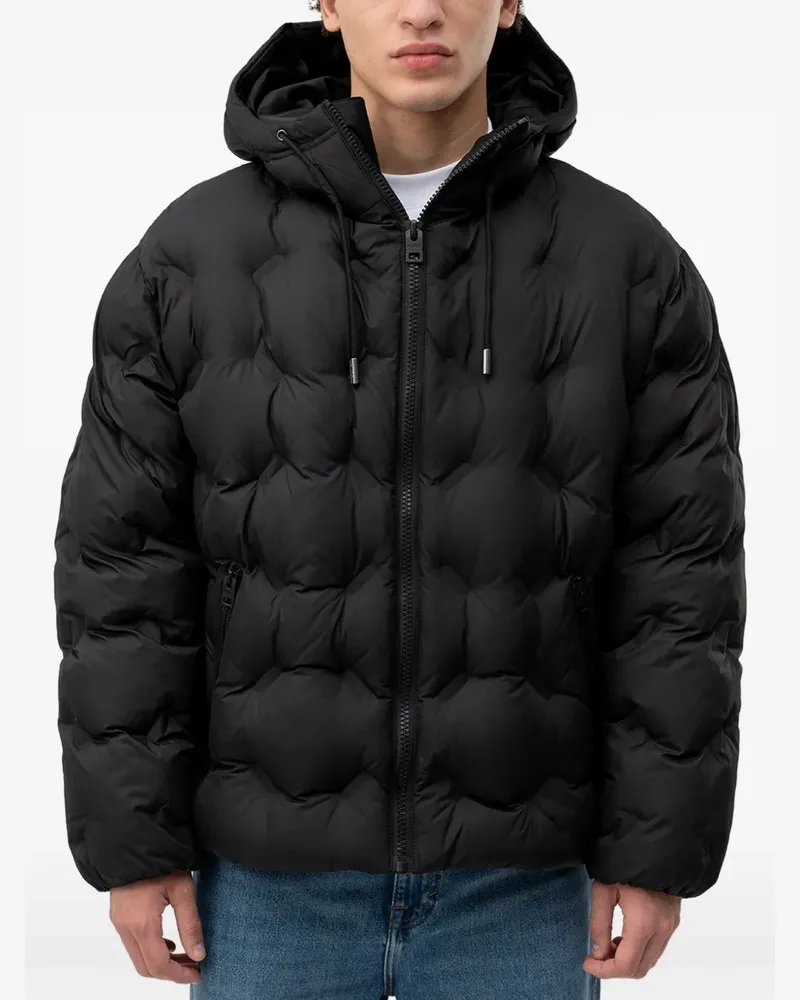 HUGO BOSS quilted hooded jacket - Schwarz Schwarz