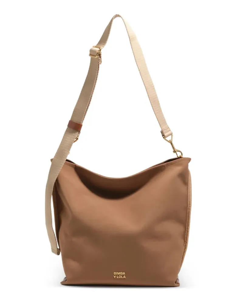BIMBA Y LOLA Mittelgroße Carlino Schultertasche mit verstellbarem Riemen - Braun Braun