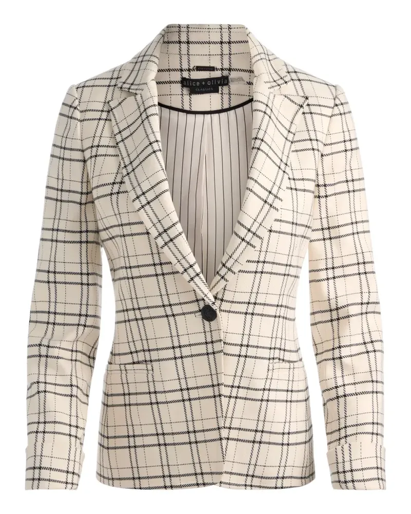 Alice + Olivia peak-collar plaid blazer - Nude Nude