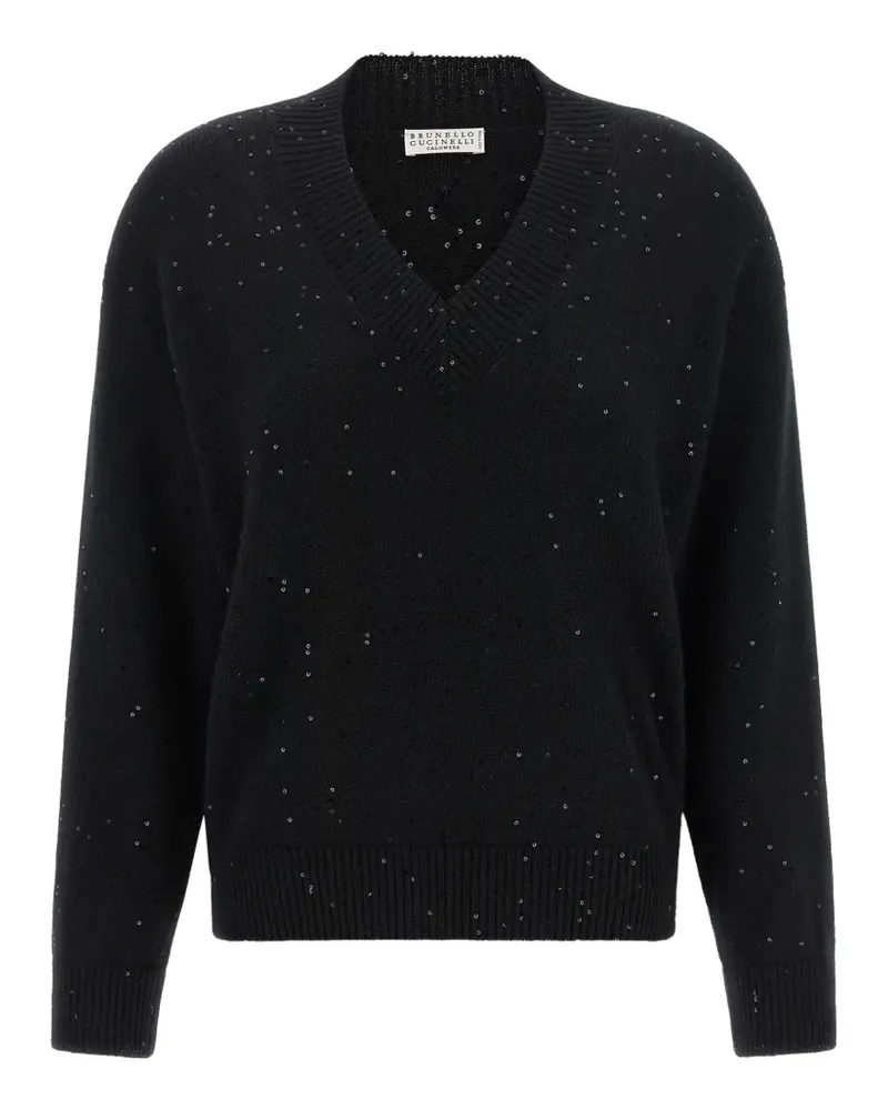 Brunello Cucinelli Diamante sequin-embellished sweater - Schwarz Schwarz