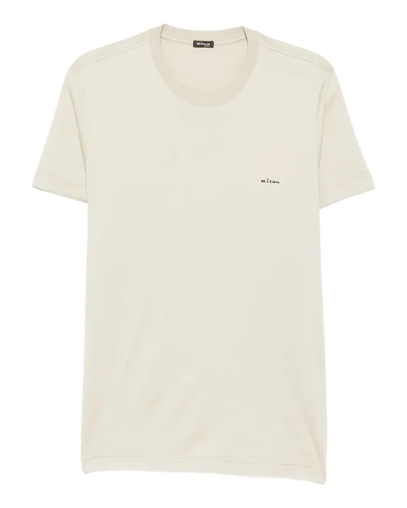 Kiton T-Shirt mit Logo-Stickerei - Nude Nude
