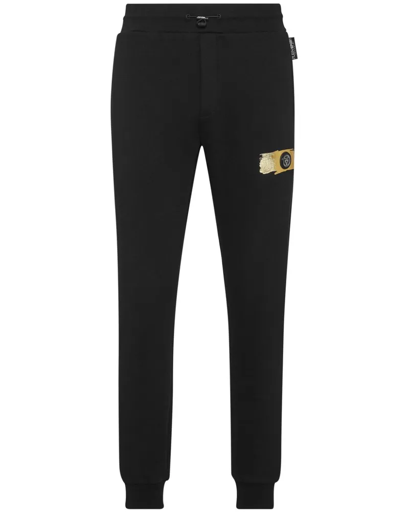 Philipp Plein Jogginghose mit Logo-Print - Schwarz Schwarz
