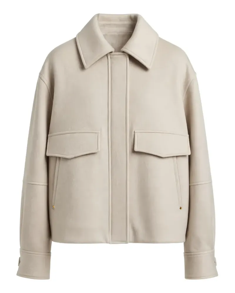 AGNONA flap-pocket collared jacket - Nude Nude
