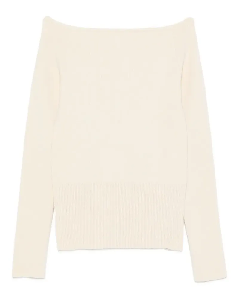 Patrizia Pepe boat-neck sweater - Nude Nude