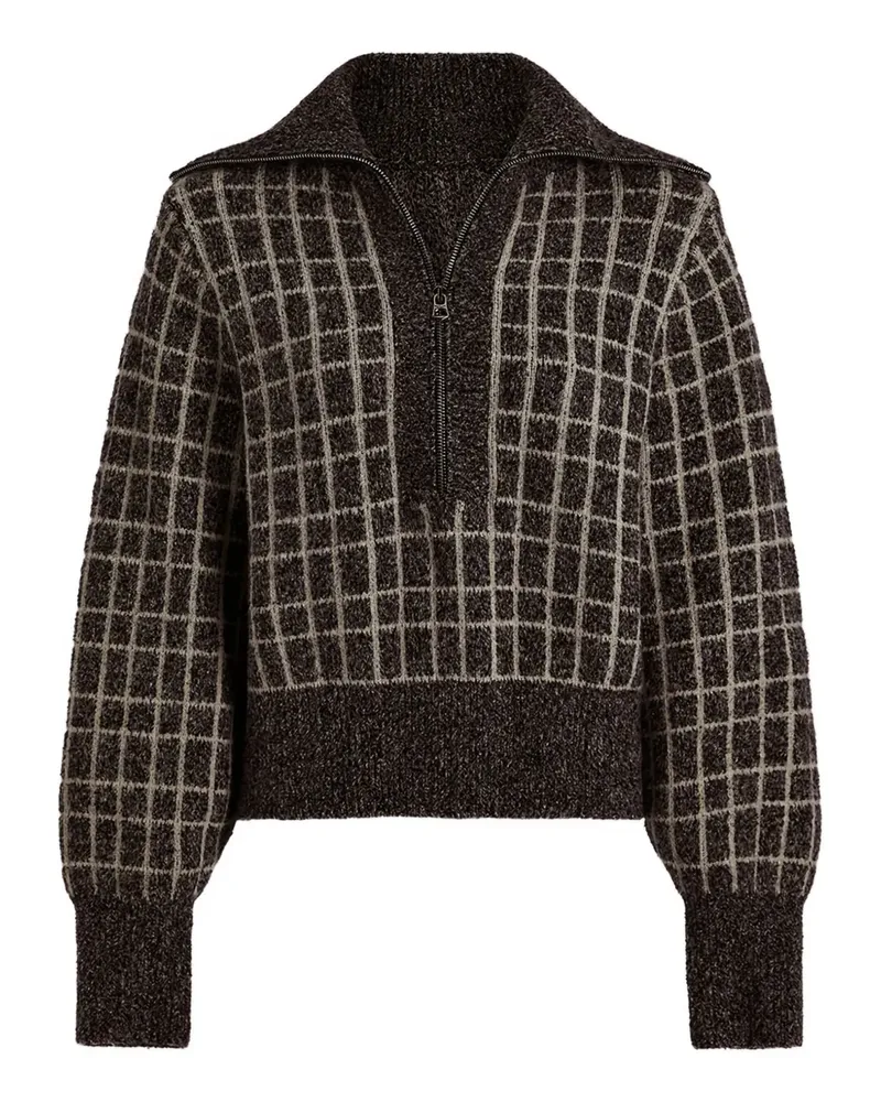 Varley Karierter Furley Pullover mit kurzem Reißverschluss - Grau Grau