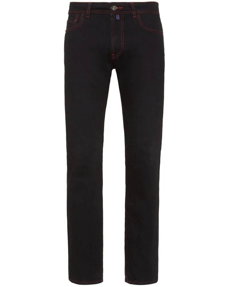 Billionaire Tief sitzende Slim-Fit-Jeans Schwarz