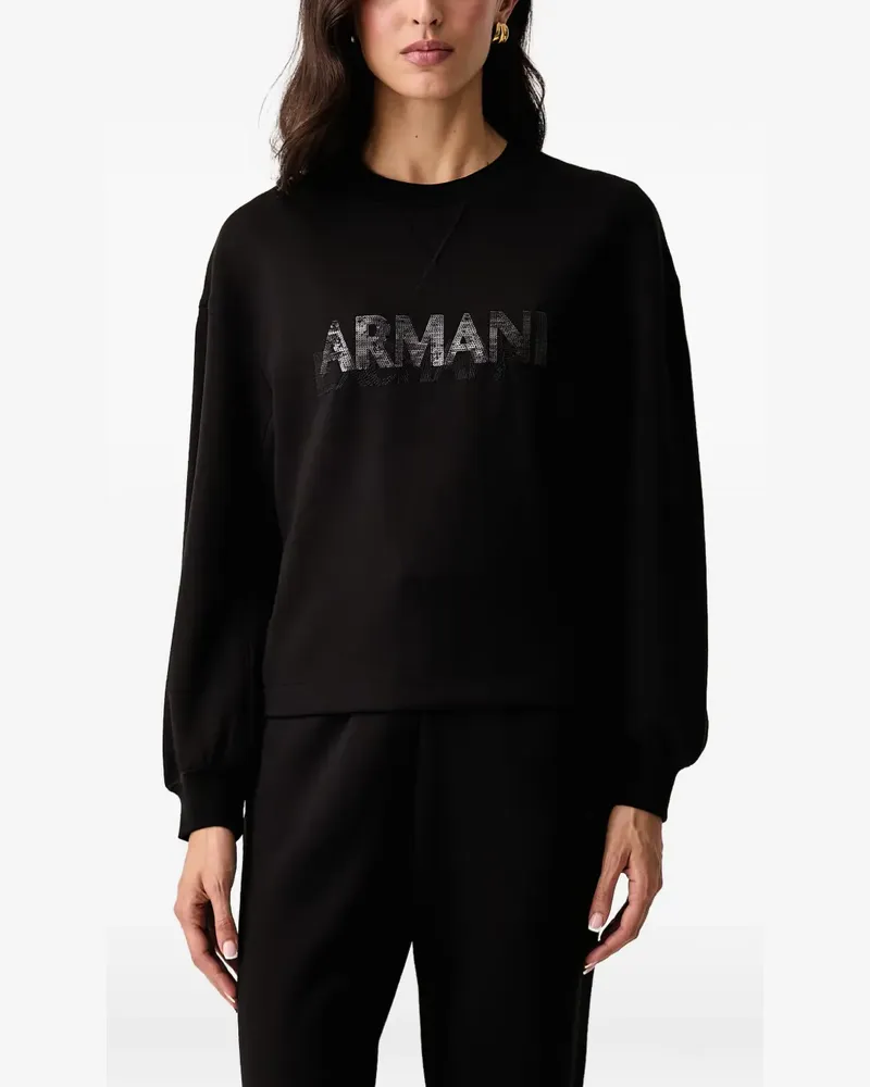 Armani Exchange Langärmeliges Sweatshirt - Schwarz Schwarz