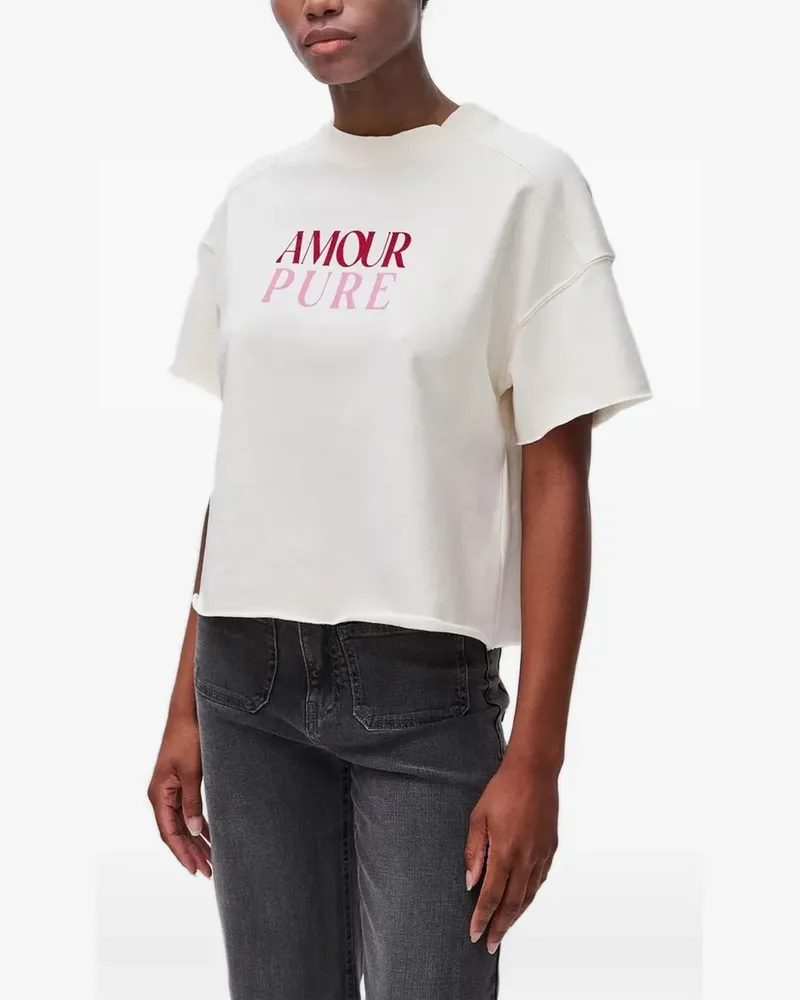 Benetton Sweatshirt mit Slogan-Print - Weiß Weiß
