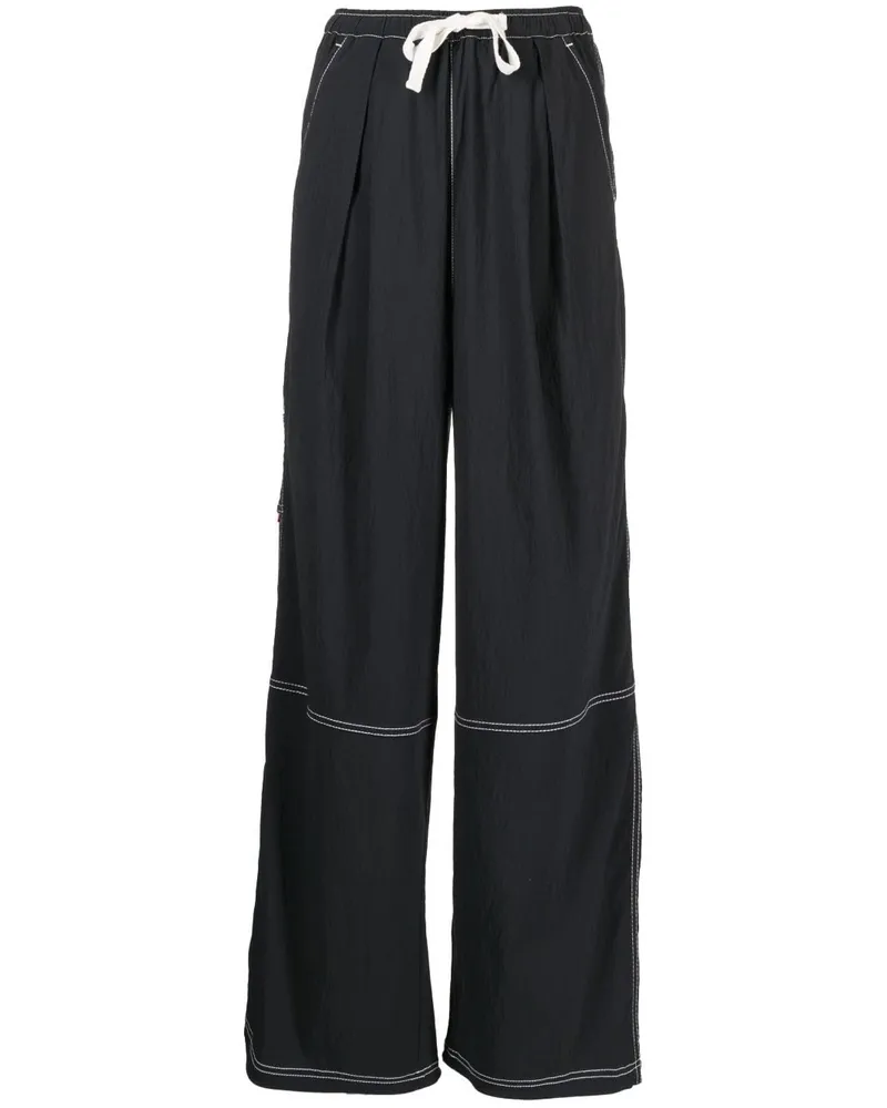 Izzue Wide-Leg-Hose mit Kordelzug Schwarz