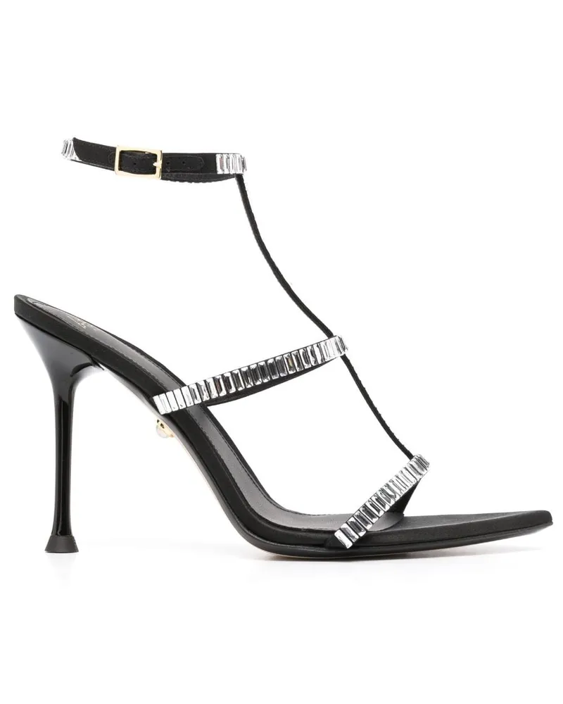 Alevì Sandalen mit Kristallen 110mm - Schwarz Schwarz