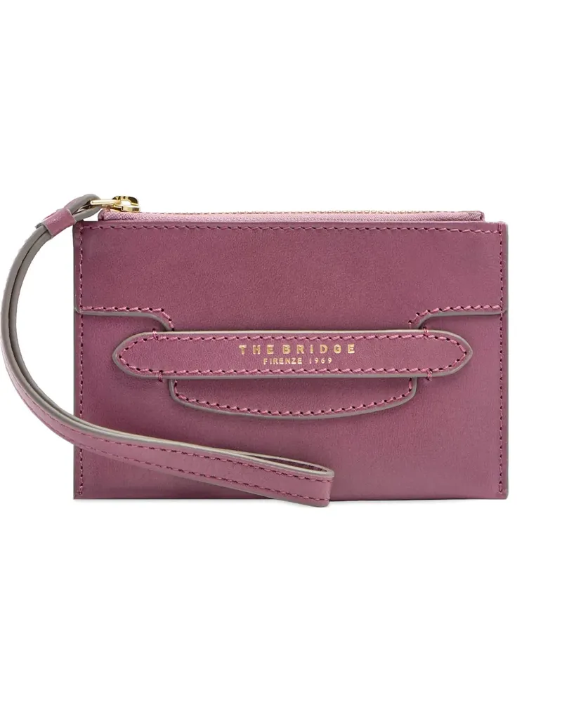 The Bridge Lucrezia logo-print leather clutch bag - Violett Violett
