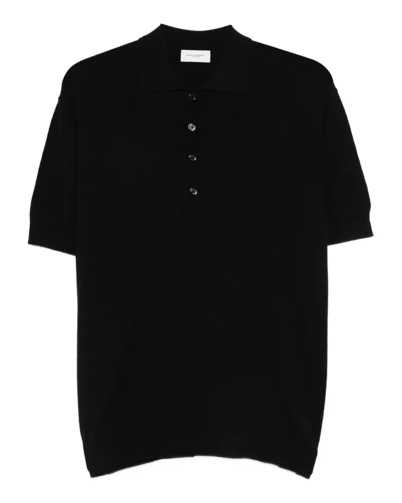 Paolo Pecora Milano Klassisches Poloshirt - Schwarz Schwarz