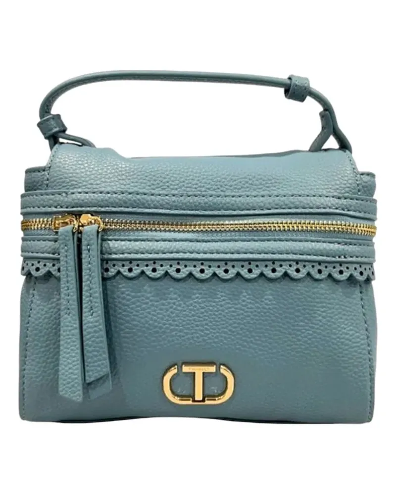 Twin-Set Umhängetasche mit Wellensaum - Blau Blau