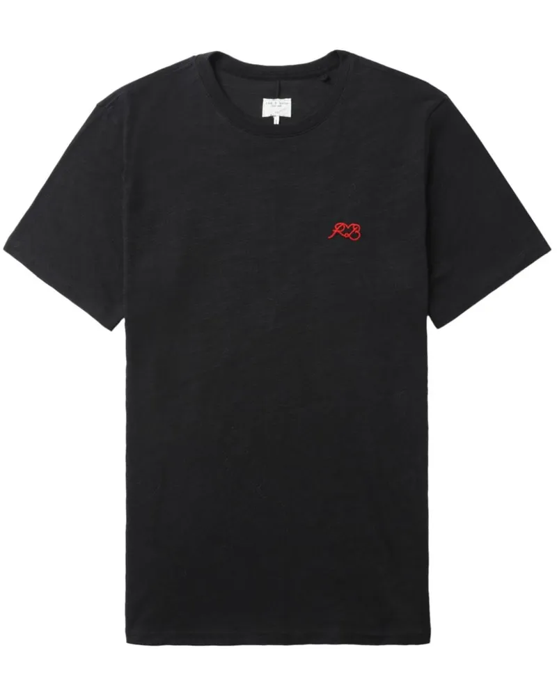 Rag & Bone T-Shirt mit Logo-Stickerei Schwarz