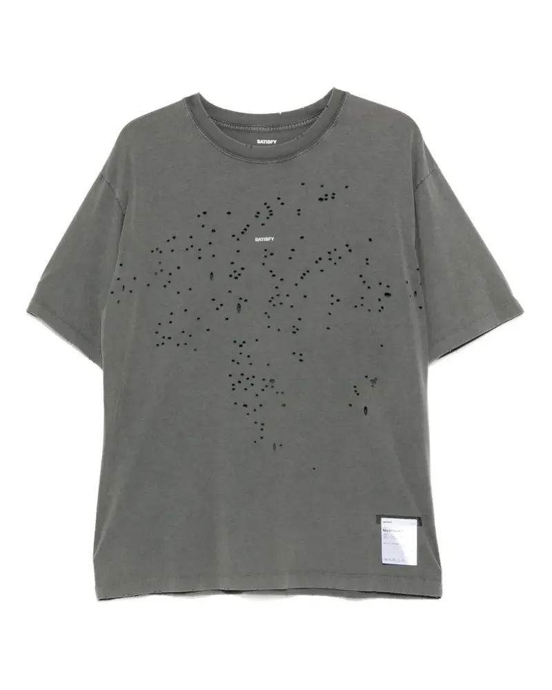 Satisfy MothTech T-Shirt in Distressed-Optik - Grau Grau