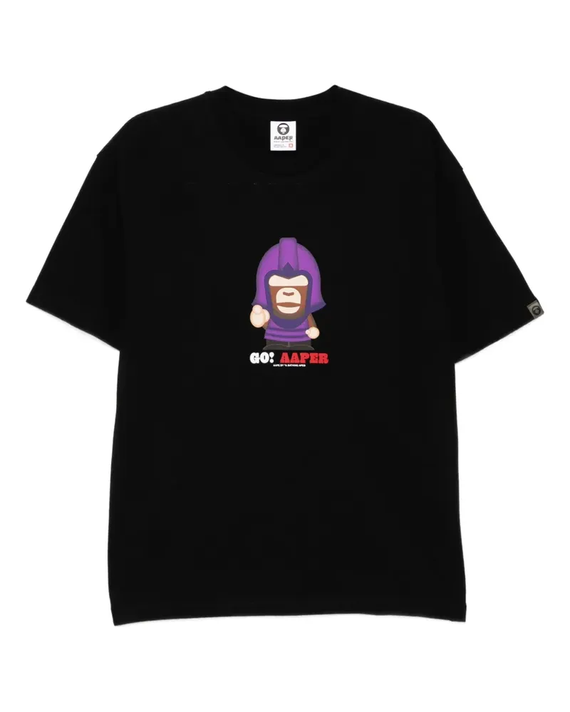 BAPE T-Shirt mit grafischem Print - Schwarz Schwarz