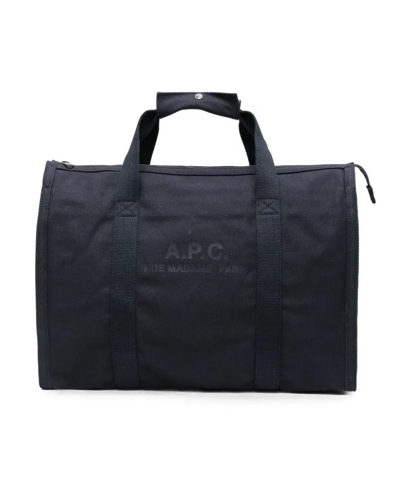 A.P.C. Shopper aus Canvas mit Logo-Print - Blau Blau