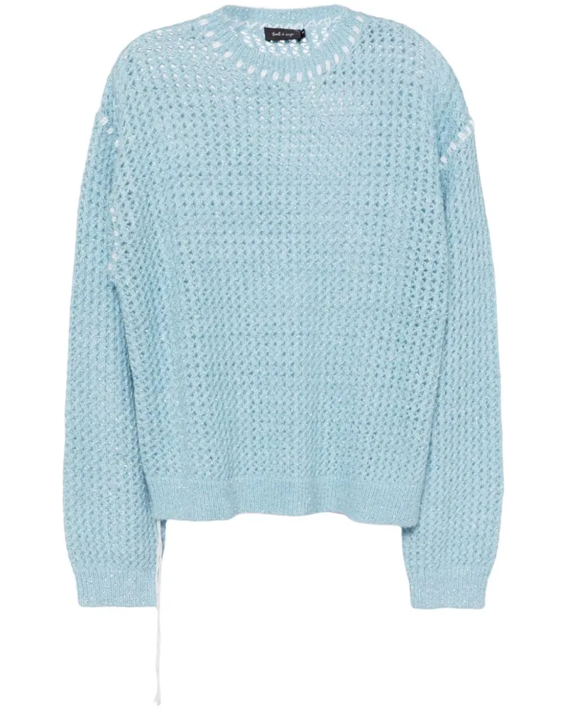 Tout a Coup Pullover mit Lochstrickmuster - Blau Blau