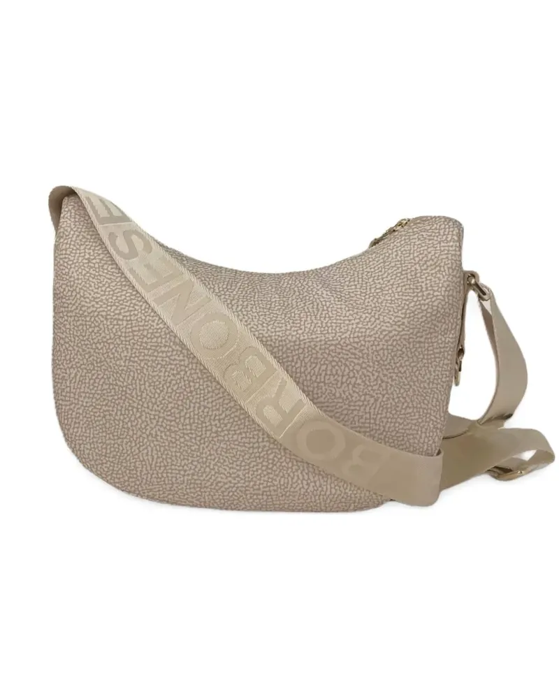 Borbonese Kleine Luna Schultertasche - Nude Nude