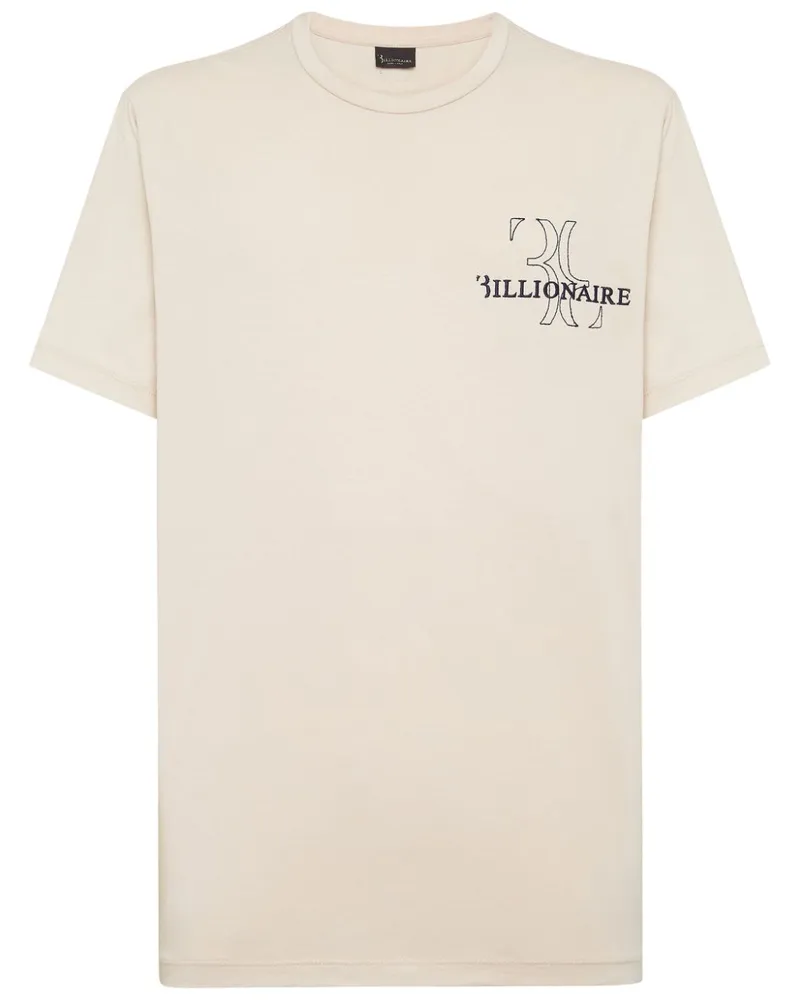 Billionaire T-Shirt mit Logo-Stickerei - Nude Nude