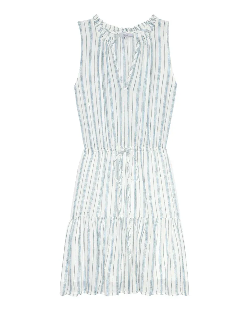 RAILS Albany ruffled-hem striped mini dress - Weiß Weiß