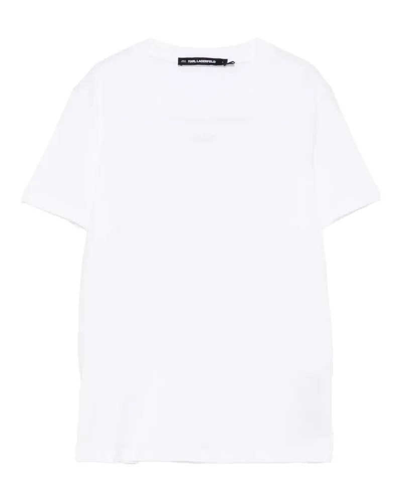 Karl Lagerfeld T-Shirt mit Logo-Stickerei - Weiß Weiß