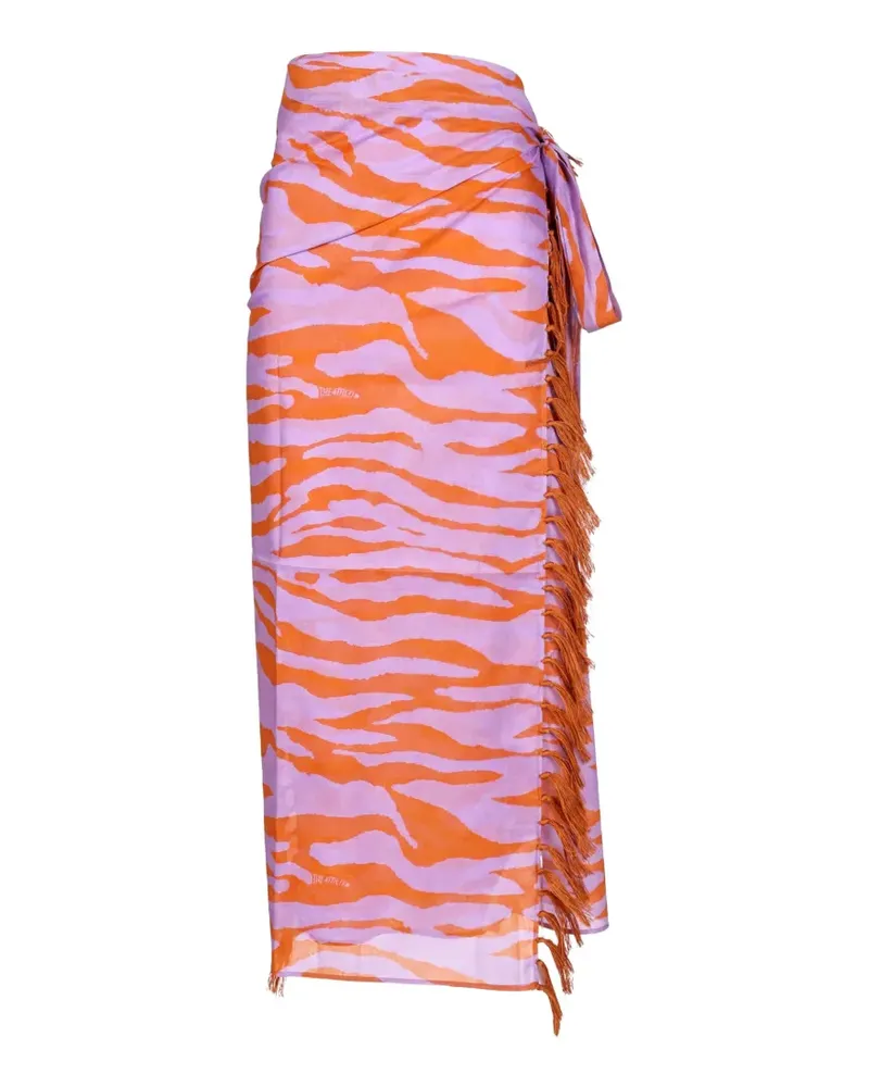 ATTICO animal-print fringed skirt - Violett Violett