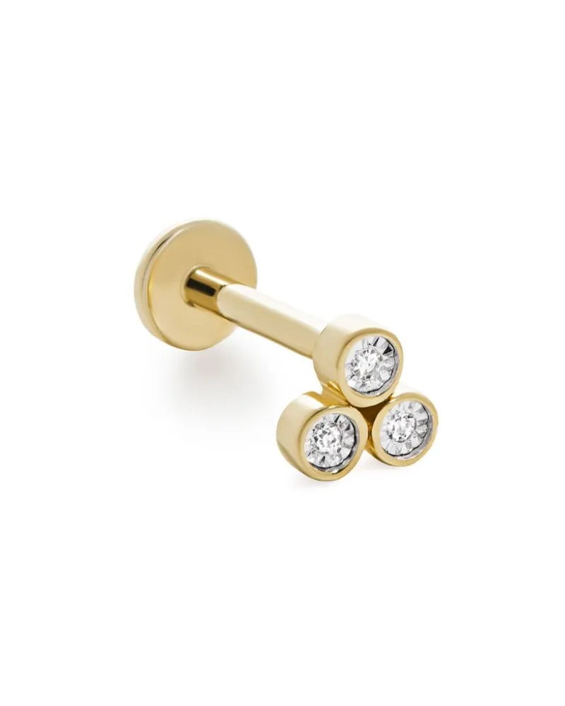 Monica Vinader Einzelner 14kt Labret Gelbgoldohrstecker mit Diamant Gold