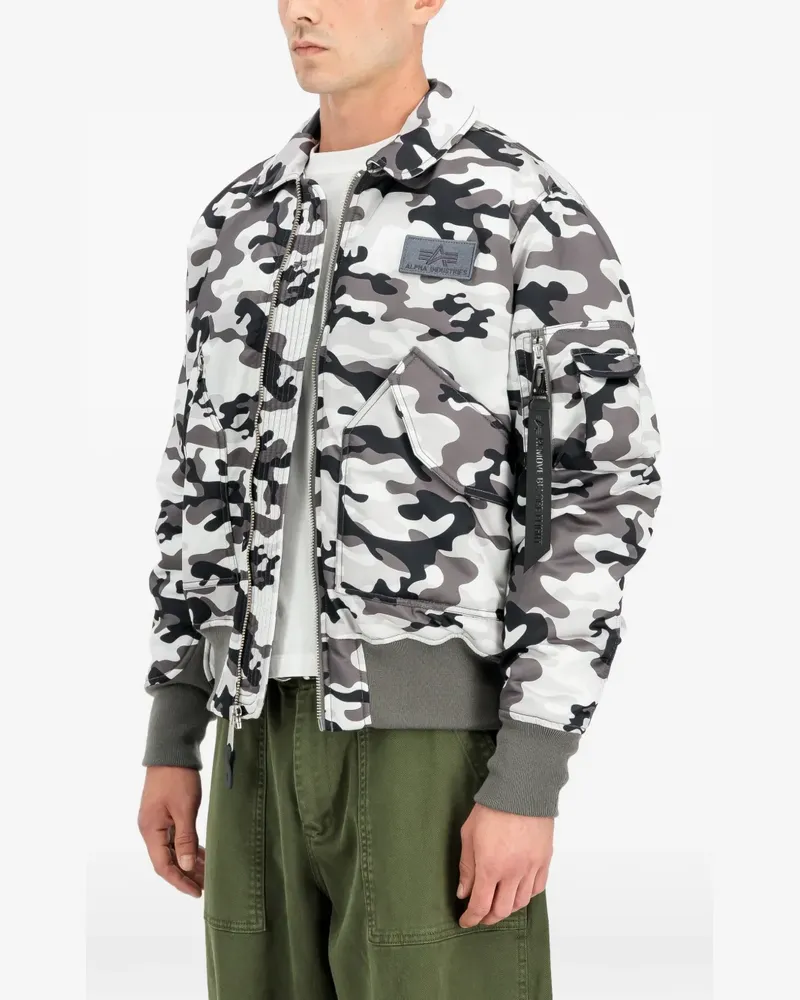 Alpha Industries CWU-45/P Base Camo UV Bomberjacke - Weiß Weiß
