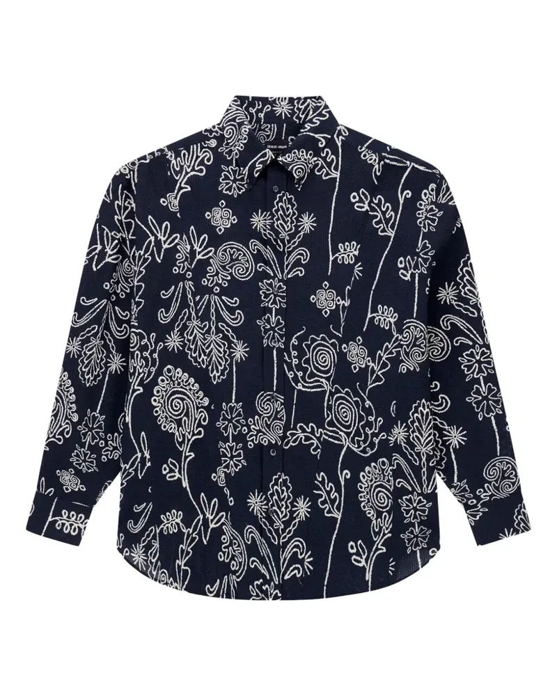 Giorgio Armani Hemd mit Blumenmuster - Schwarz Schwarz