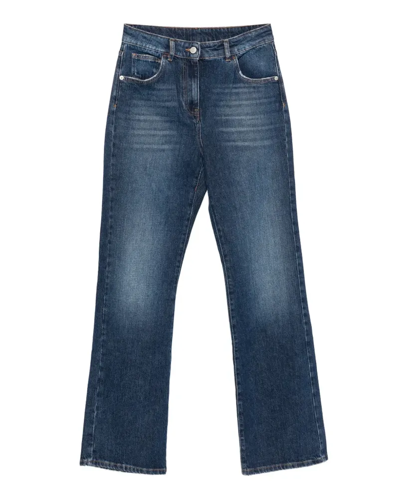 Twin-Set Ausgeblichene Straight-Leg-Jeans - Blau Blau