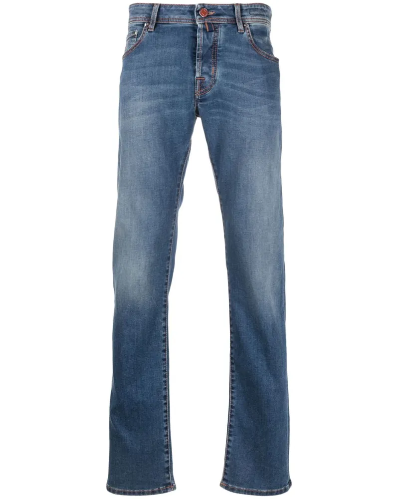 Jacob Cohën Halbhohe Slim-Fit-Jeans - Blau Blau