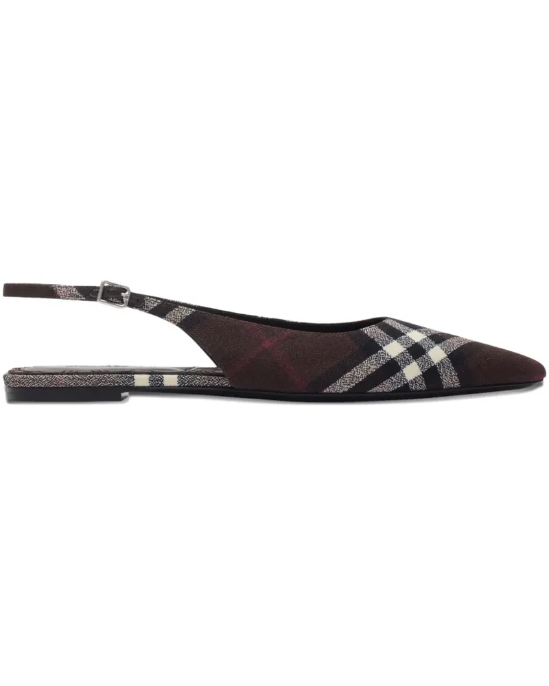Burberry Karierte Slingback-Pumps - Braun Braun