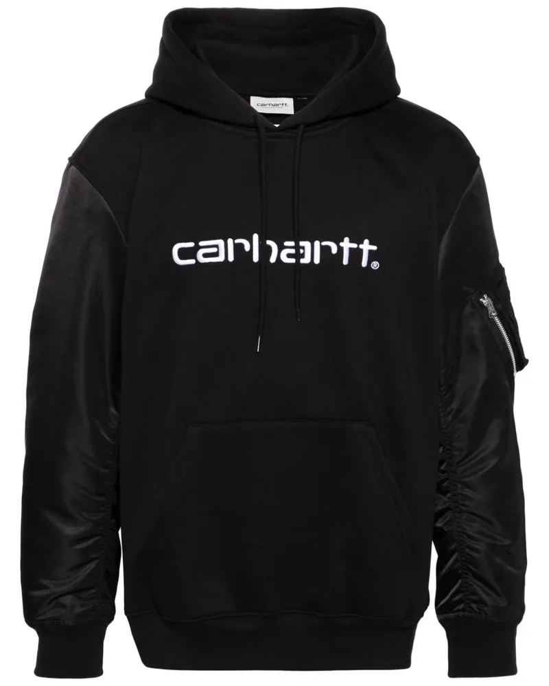 Junya Watanabe x Carhartt Hoodie mit Logo-Stickerei - Schwarz Schwarz