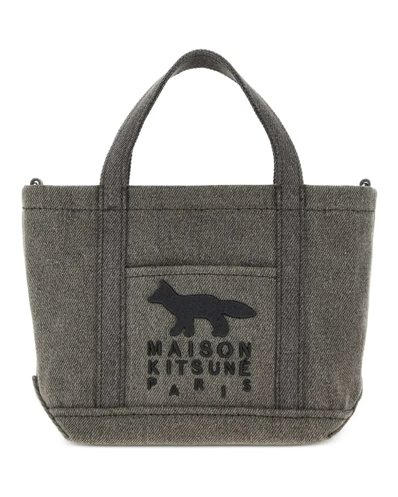 Kitsuné Mini Profile Fox Zwei-Wege-Tote Bag - Schwarz Schwarz