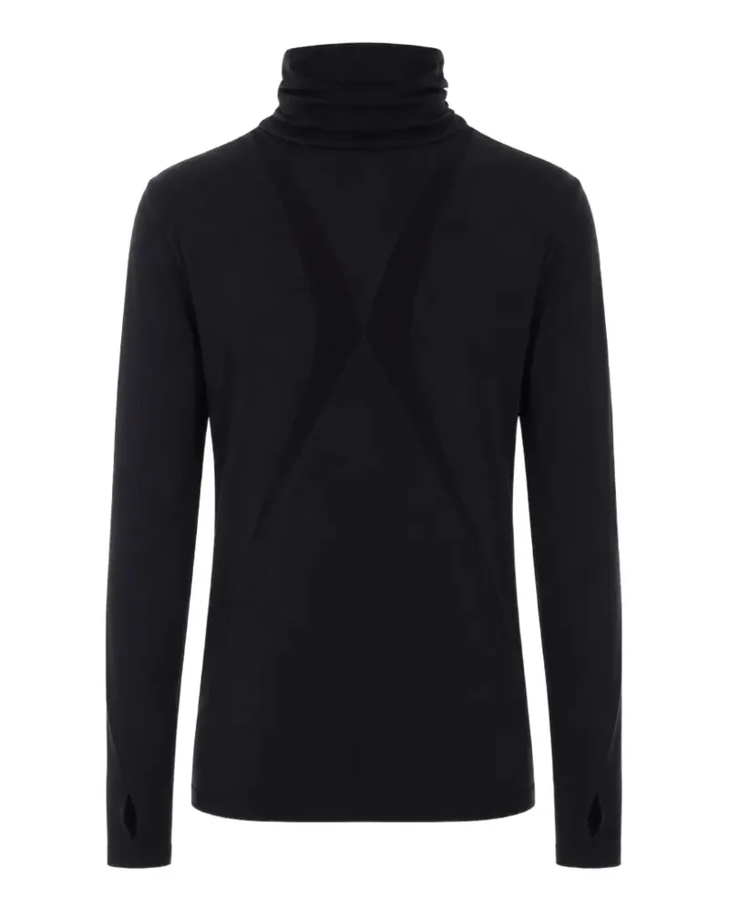 THOM KROM Langarmshirt mit Kontrasteinsatz - Schwarz Schwarz