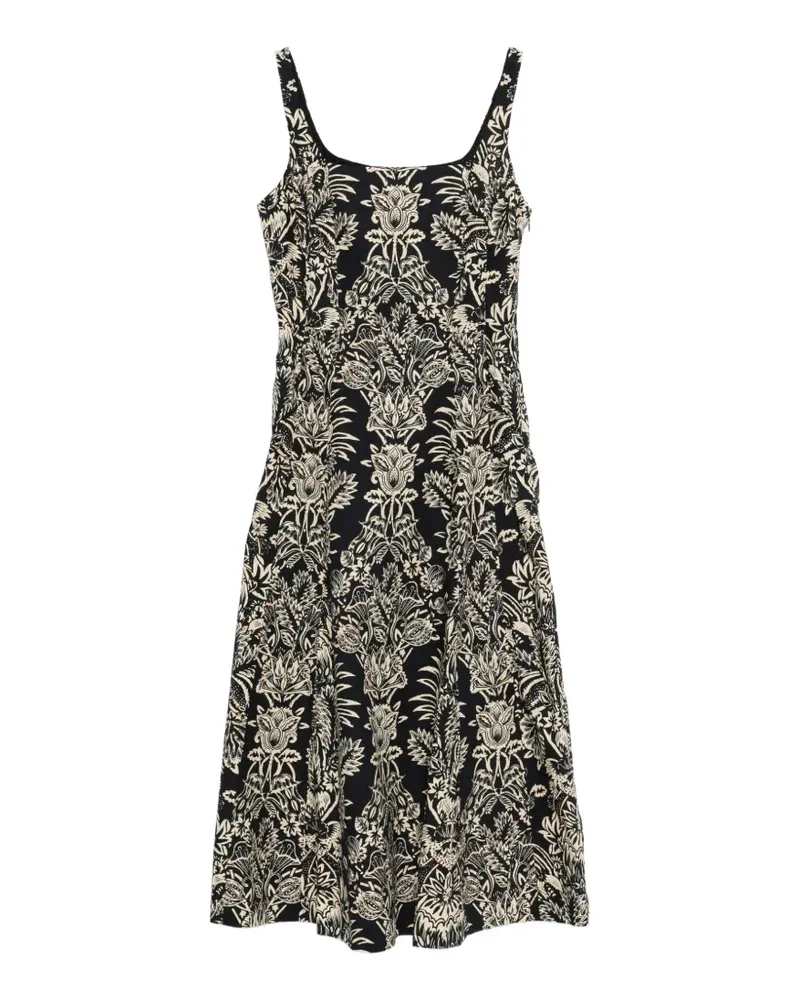 Ulla Johnson Natalia Midikleid mit Blumen - Schwarz Schwarz