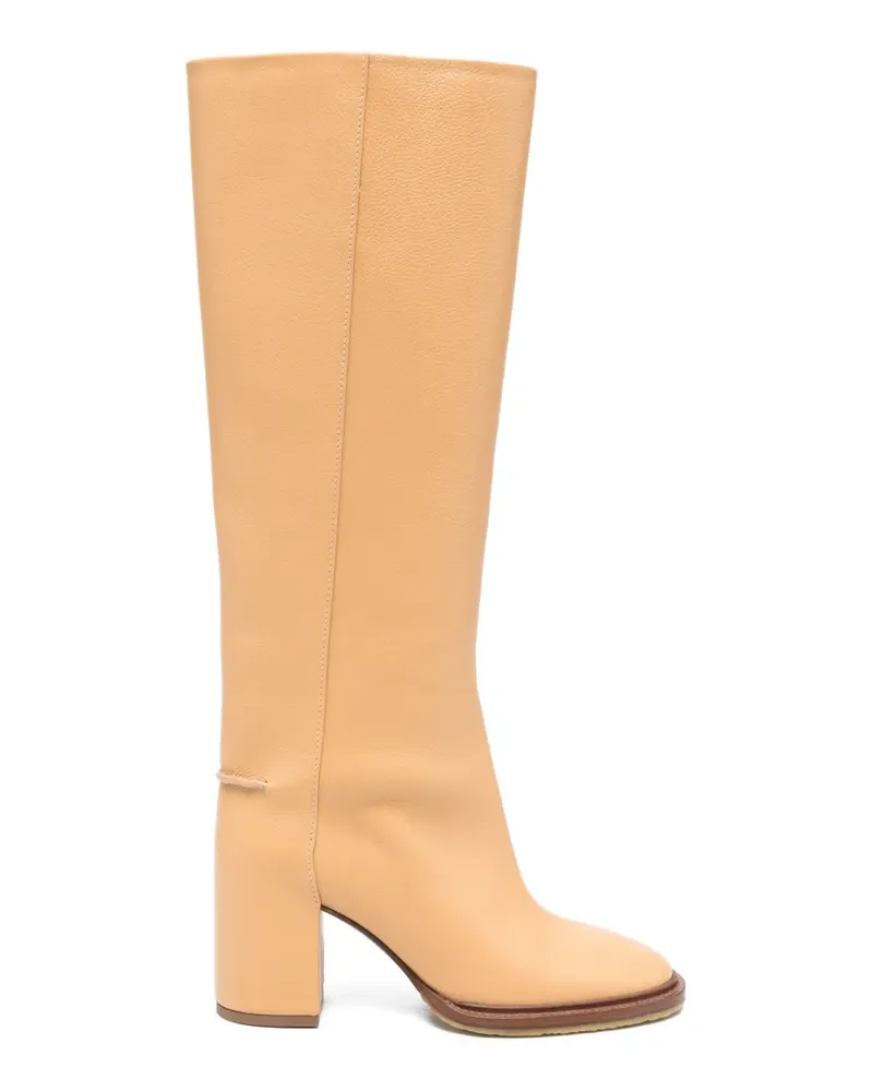 Chloé grained leather boots - Nude Nude