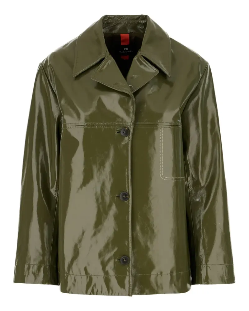 Paul Smith Lederjacke mit Kontrasteinsätzen - Grün Grün